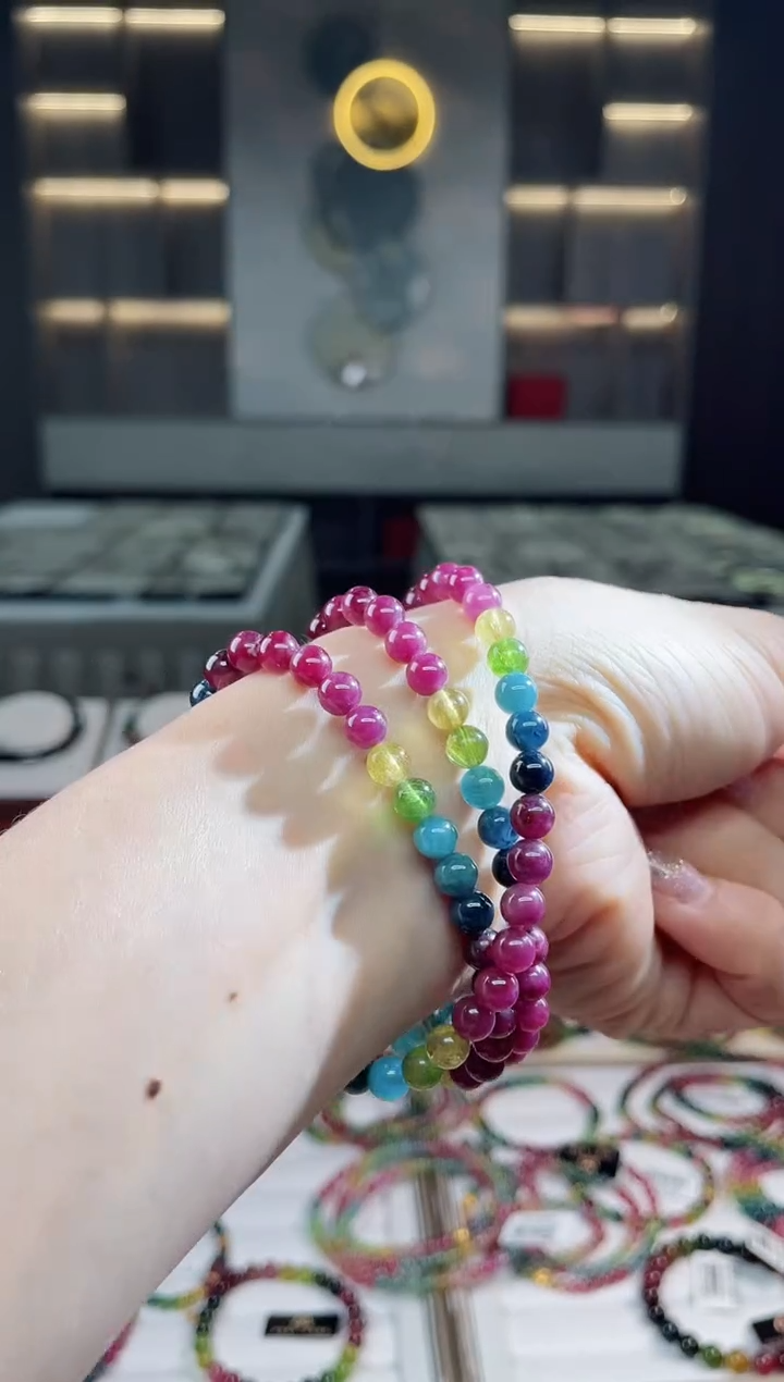 未镶嵌老矿碧玺三圈手串5mm+碧玺（多样性发一条）T