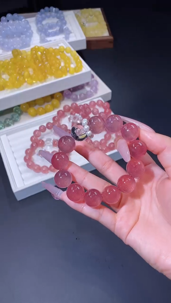 未镶嵌手链水晶125.5草莓晶手串 多样性发其一