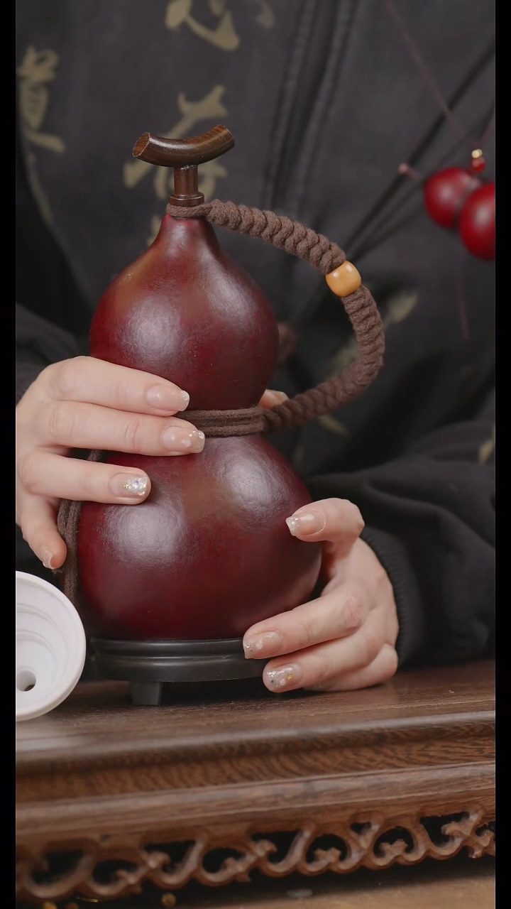 【闪购商品】158号精品天然大漆工艺防渗内胆酒葫芦~