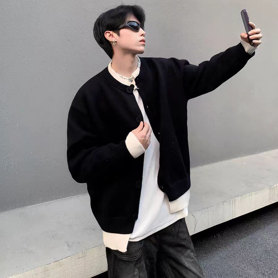 【文心】【绵羊毛】【时尚潮流】男士春秋冬款纽扣毛衣针织衫805
