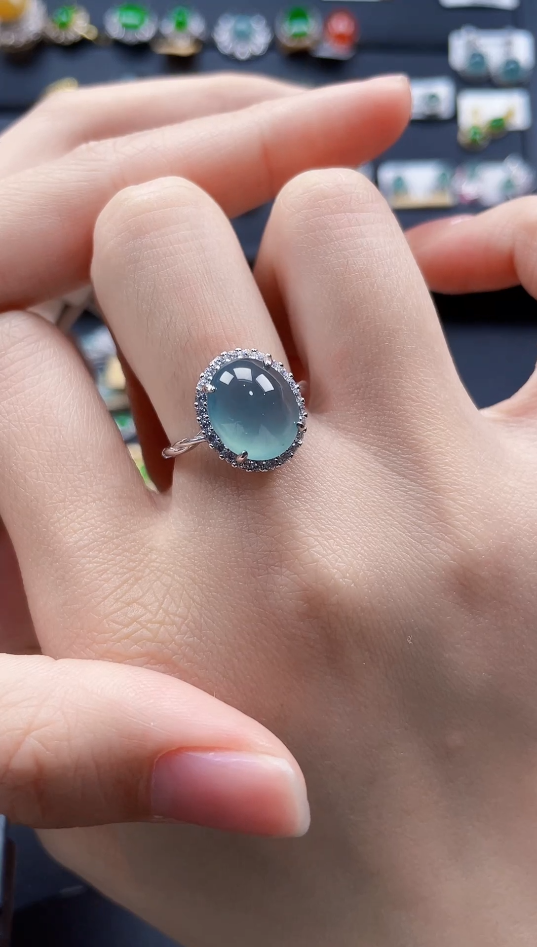 【闪购商品】翡翠戒指银S925镶嵌365436