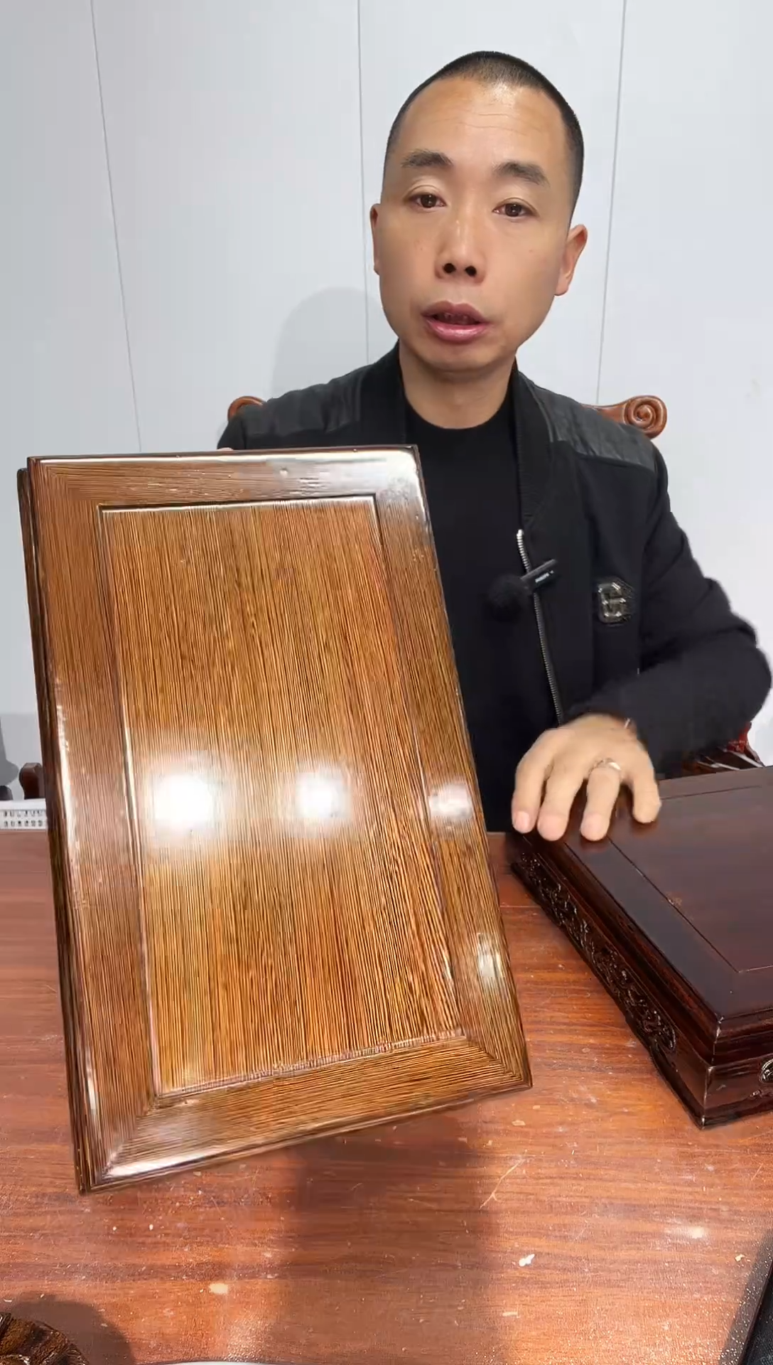 木宏*达瑕疵处理鸡翅木长方底座33*20*10