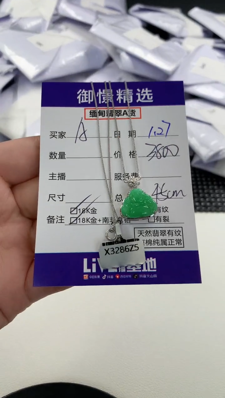 【闪购商品】翡翠颈饰18K金镶嵌87          