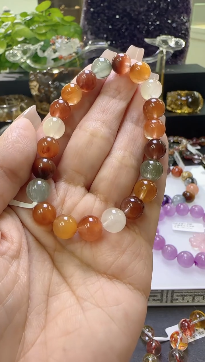 【闪购商品】水晶手串未镶嵌彩兔毛手串9m+X26797