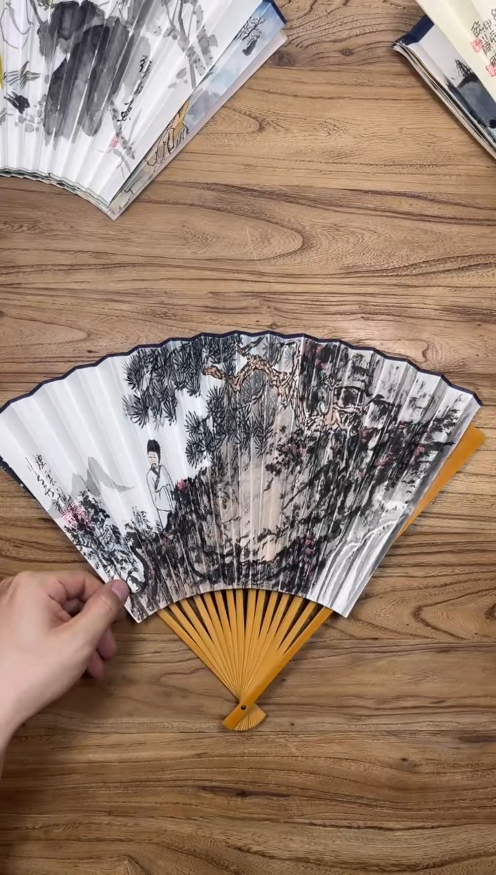 【闪购商品】扇子16方泽黎长物宣纸扇面