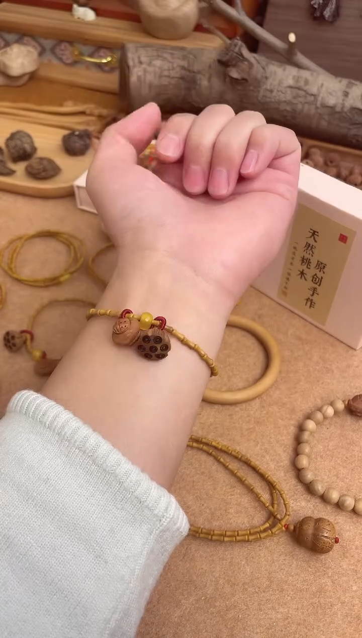 竹节手串一物一拍加黄水晶配饰跑环单圈好运连连