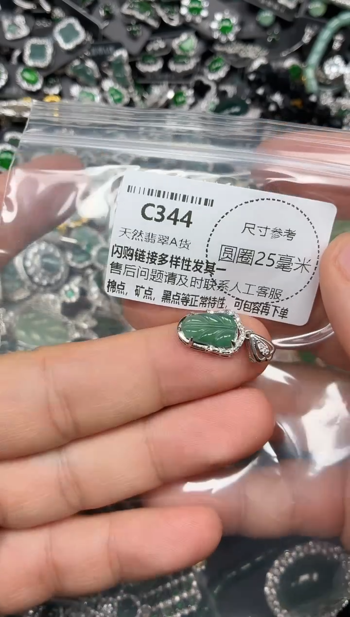翡翠未镶嵌颈饰C344吊坠