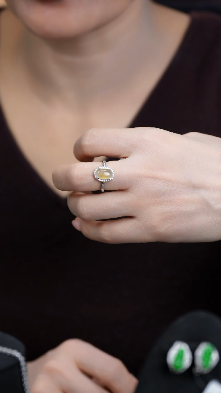 【闪购商品】翡翠戒指银S925镶嵌戒指