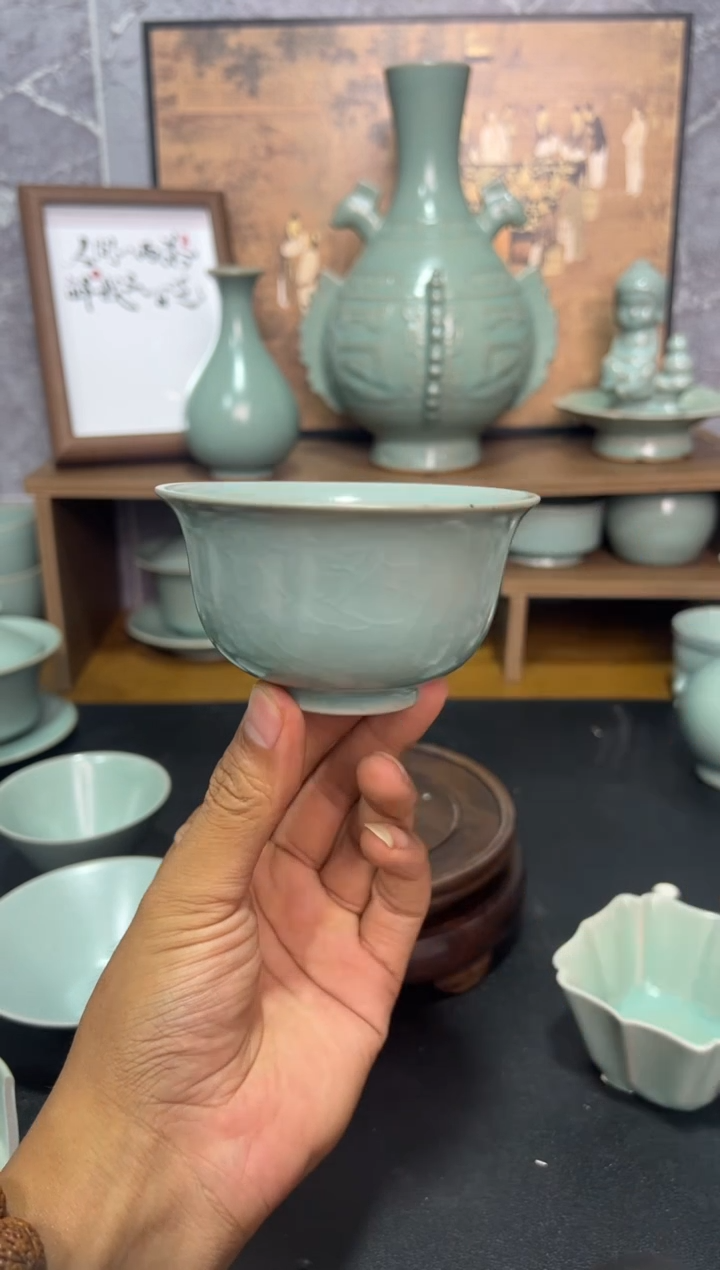 杯子汝州原产地汝瓷   微瑕