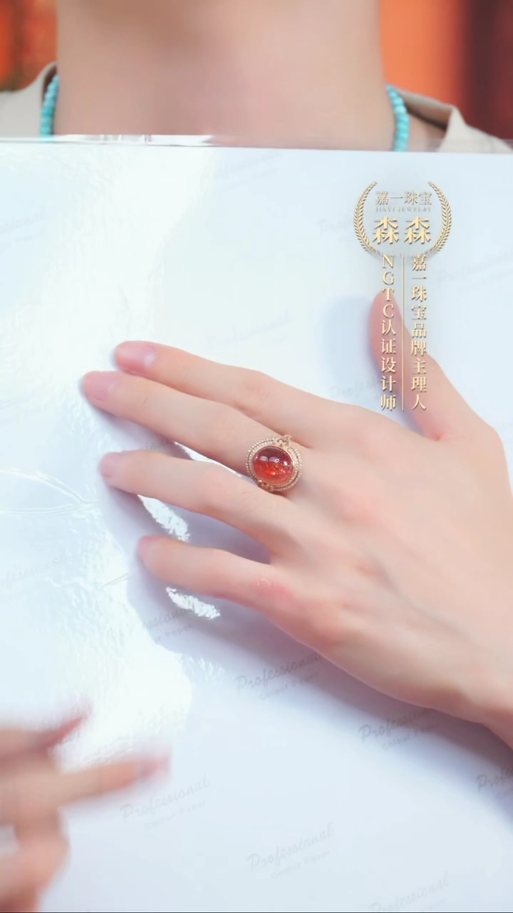 【闪购商品】水晶戒指18K金镶嵌17圈口@@