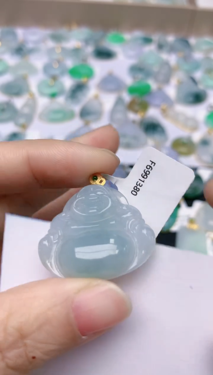 【闪购商品】翡翠颈饰18K金镶嵌天然翡翠A货    