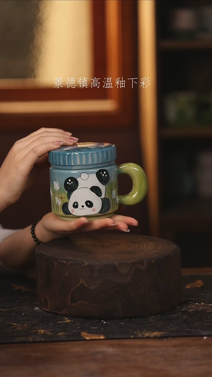 陶瓷景德镇高温釉下手绘陶瓷@L116@