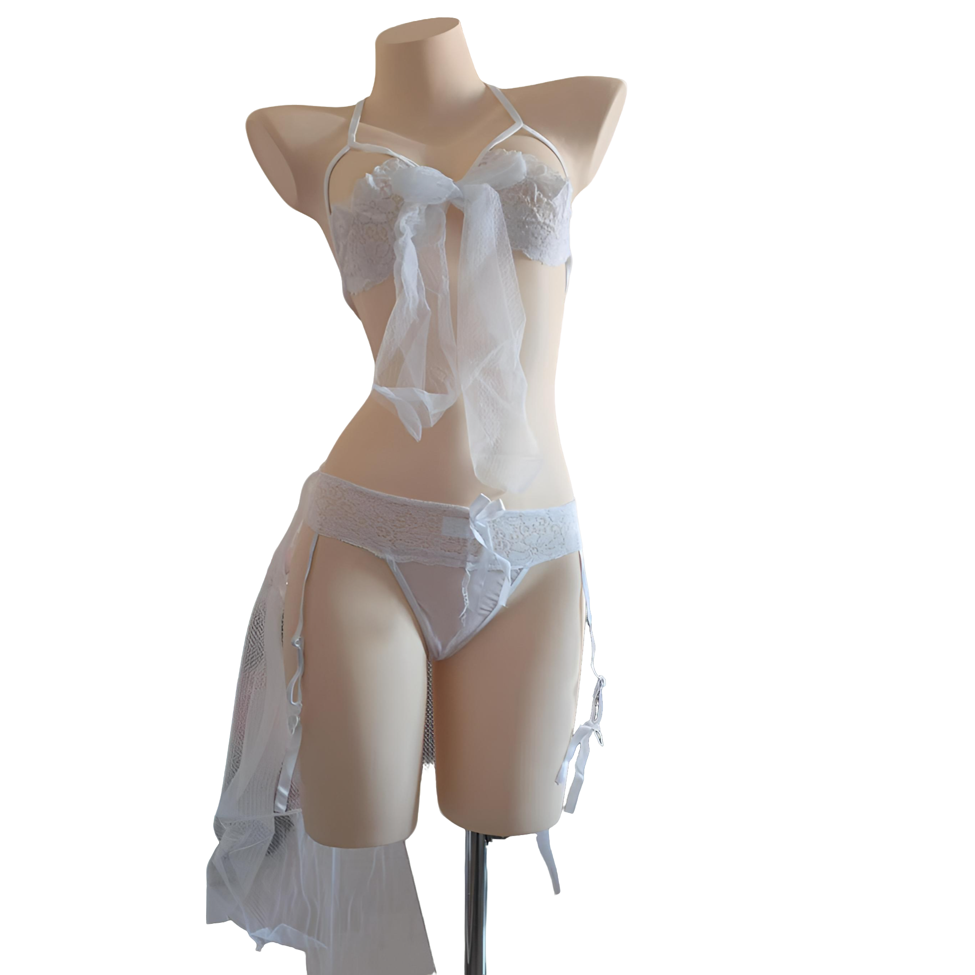 性感睡衣 新款睡衣 套装白色蕾丝