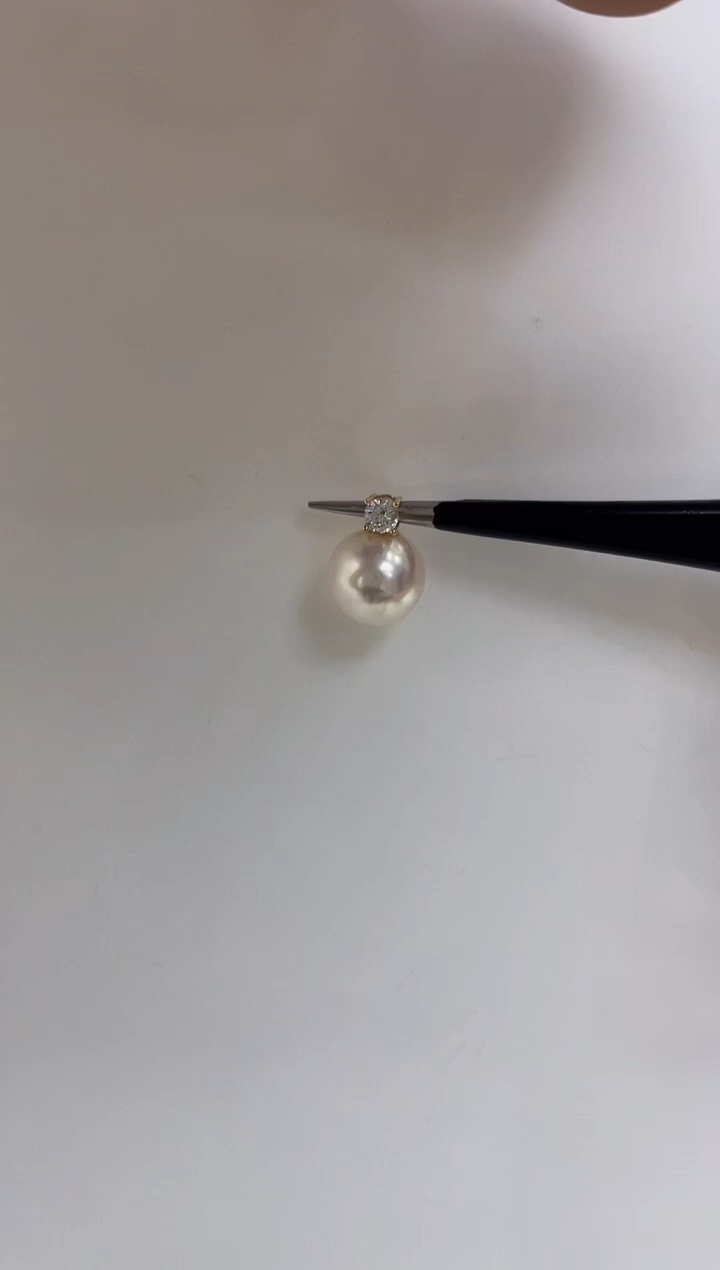 海水珍珠18K金镶嵌吊坠(不含链)珍珠吊坠