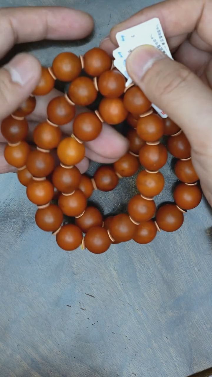 【闪购商品】琥珀裸石未镶嵌老蜡橘皮微瑕手串多样性发其一