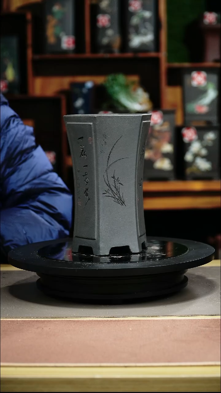 紫砂花盆黑*紫砂花盆