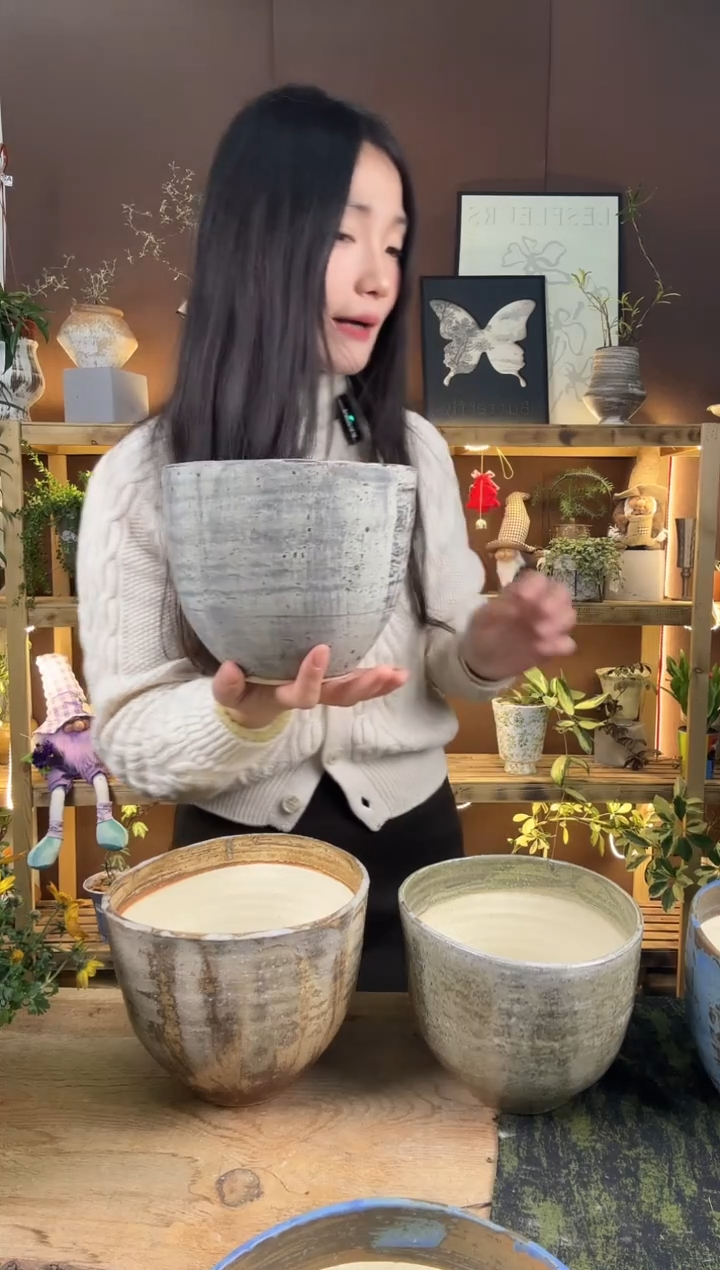 无花朵?*蟹编号 829    景德镇手工花盆