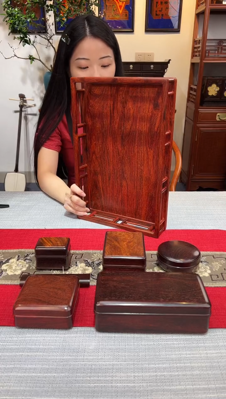 紫檀木类成套家具文承盘