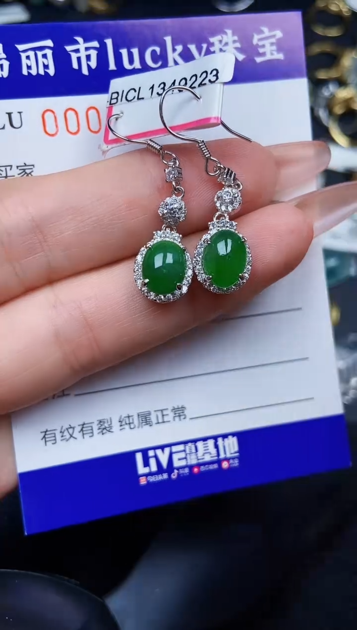 翡翠银S925镶嵌颈饰0326