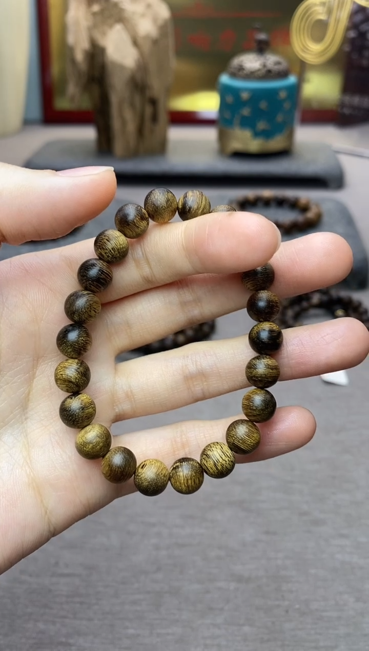 【闪购商品】沉香手串素圈越南芽庄白棋楠留疤沉水08单圈