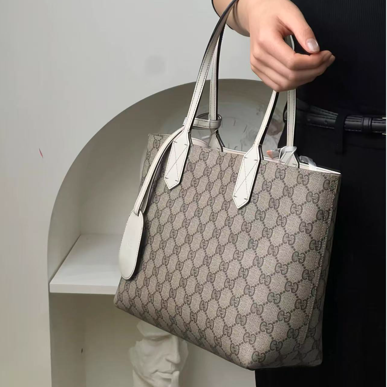99新 GUCCI/古驰 双面tote白边小号/优品