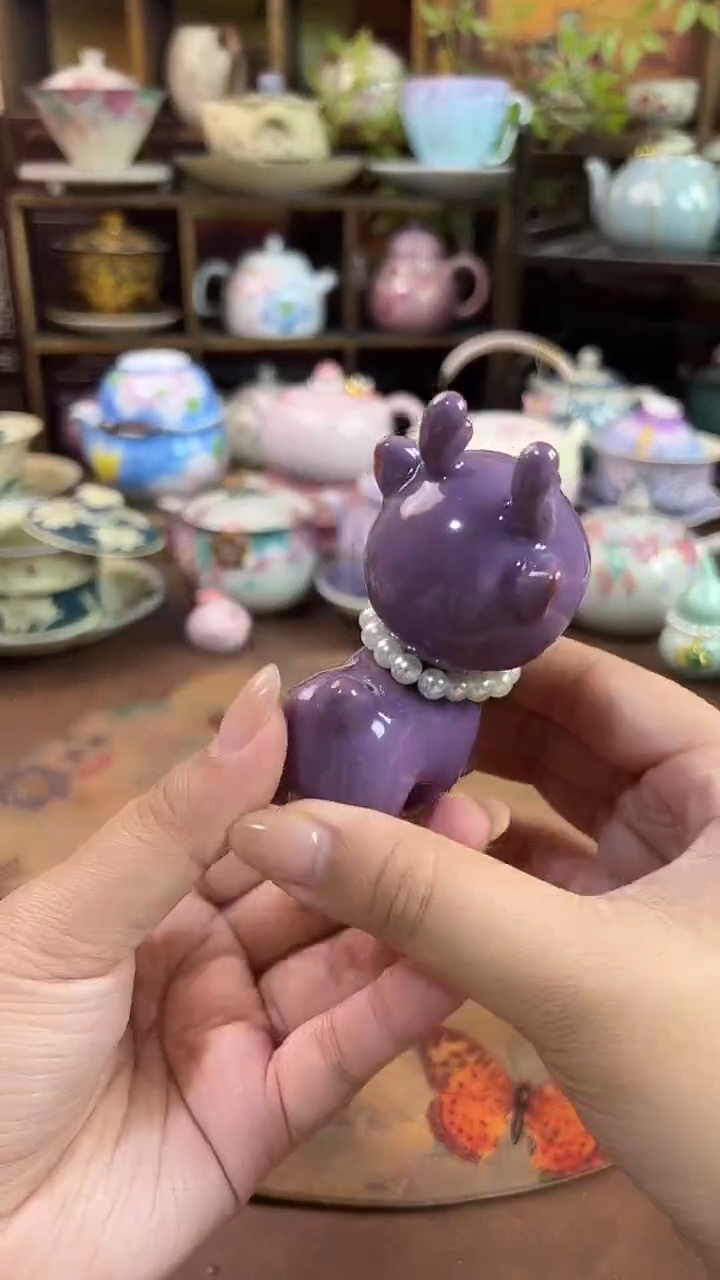 小鹿 茶宠摆件香插盖置