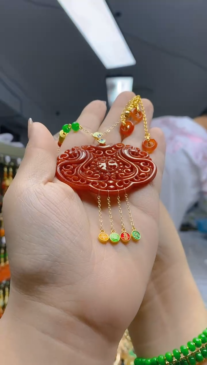 【闪购商品】翡翠耳饰合金85翡翠锁骨链