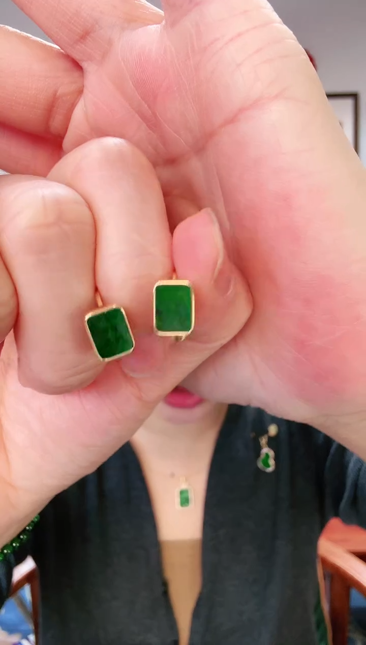 【闪购商品】翡翠耳饰银S925镶嵌耳饰