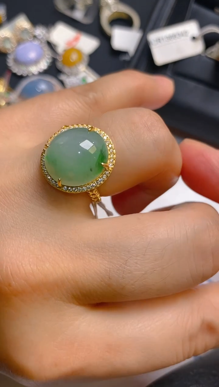 【闪购商品】翡翠耳饰银S925镶嵌天然A货翡翠1