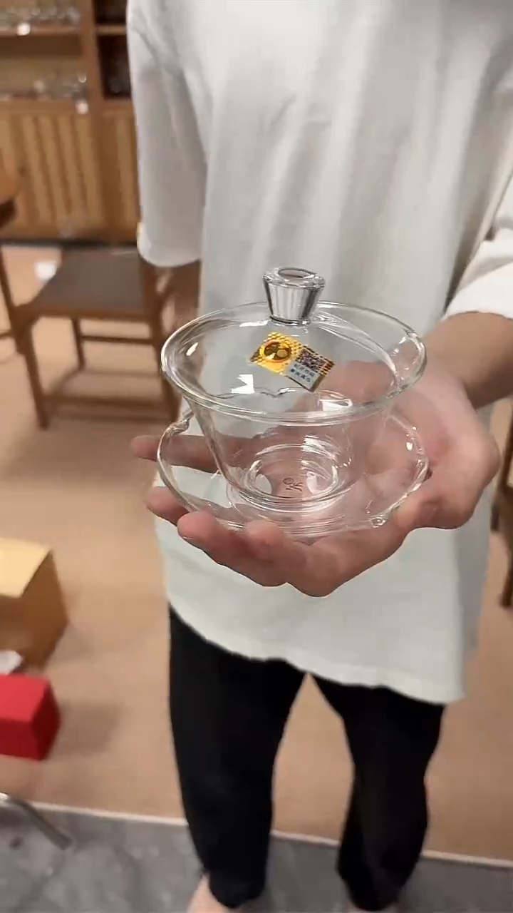 禾器-荷叶盖碗-透明色