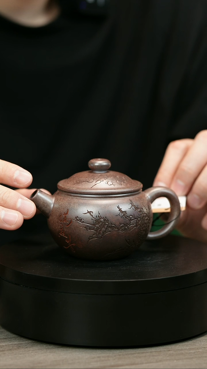 茶壶紫砂失****熬H2019李琴段泥梅花圆鼓