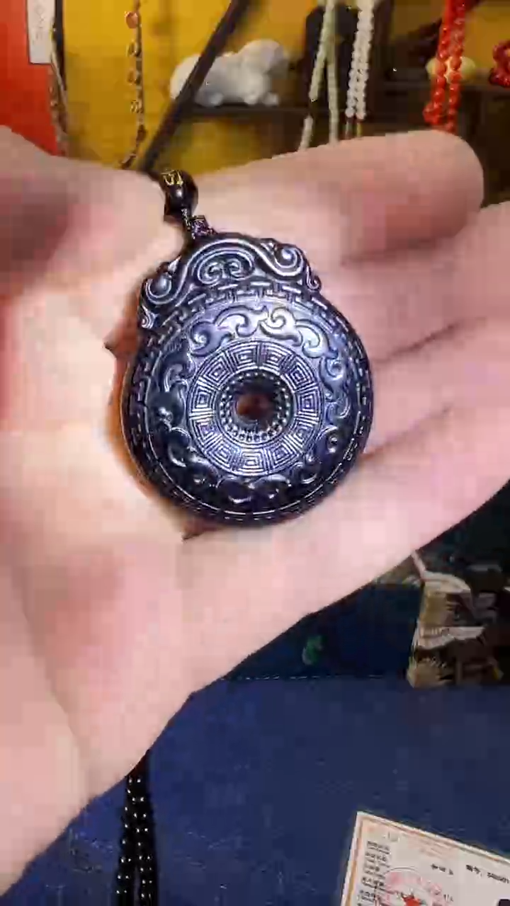 【闪购商品】和田玉（墨玉）挂件未镶嵌墨玉 平安扣（飞铃文玩）