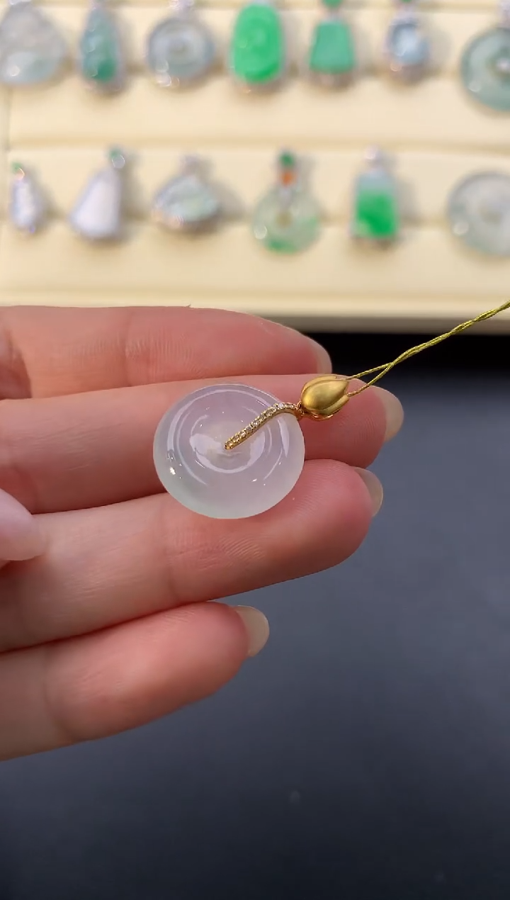 【闪购商品】翡翠颈饰18K金镶嵌D507    