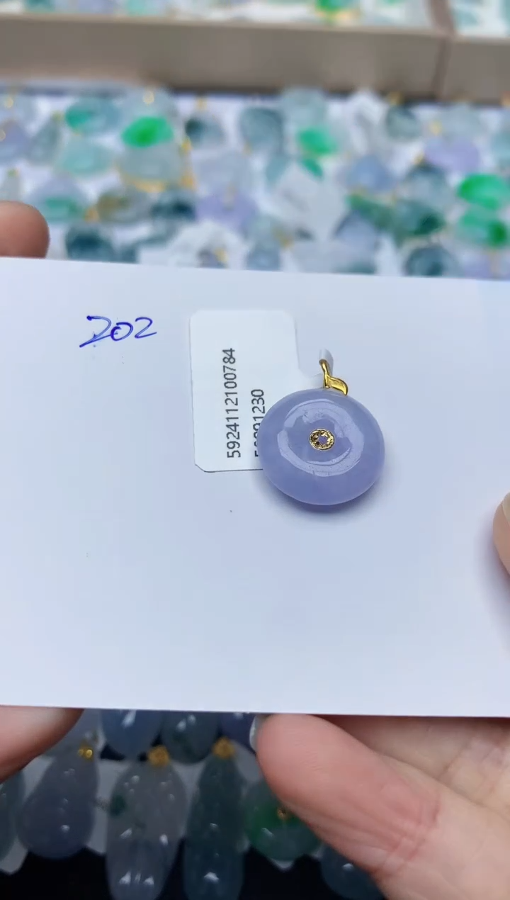 【闪购商品】翡翠颈饰18K金镶嵌天然翡翠A货  202