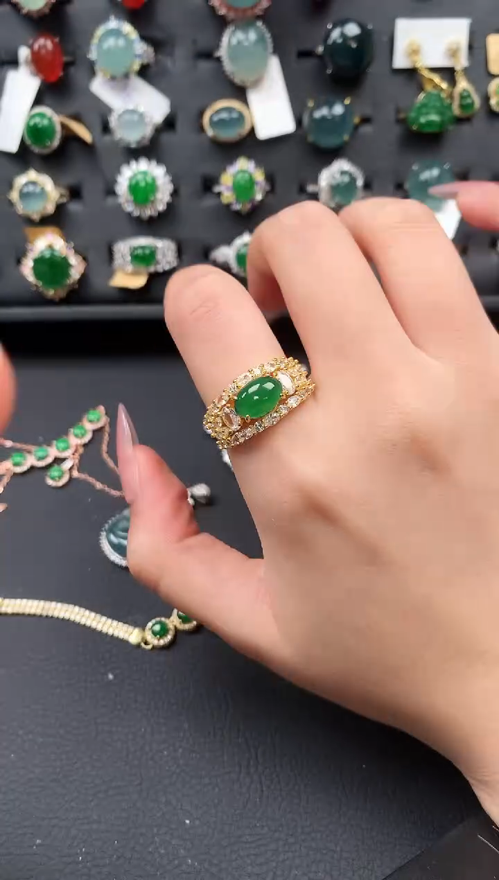 【闪购商品】翡翠戒指银S925镶嵌521414