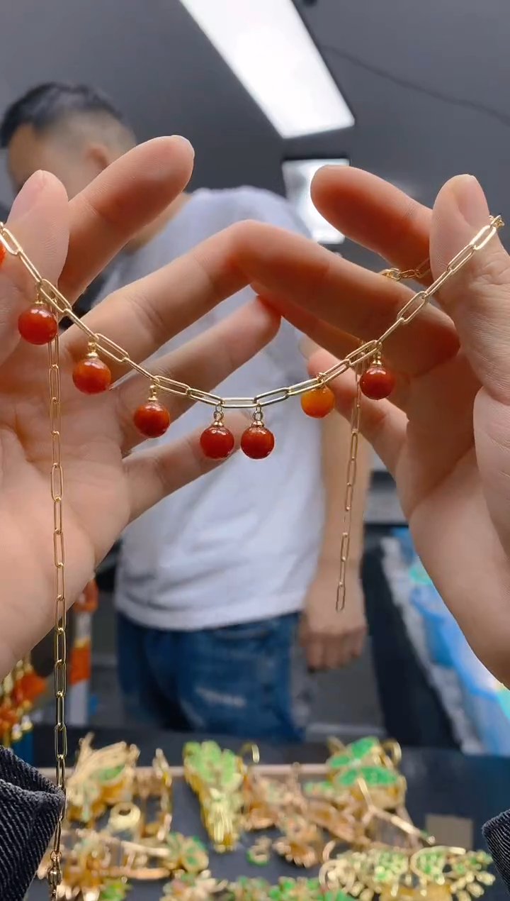 【闪购商品】翡翠耳饰合金0224翡翠锁骨链