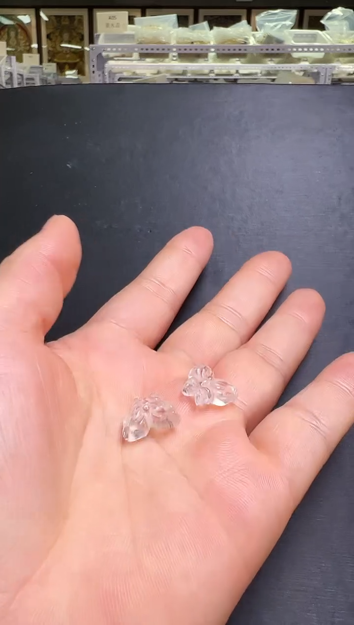未镶嵌珠宝半成品水晶白水晶蝴蝶 多样性发一BB0794 