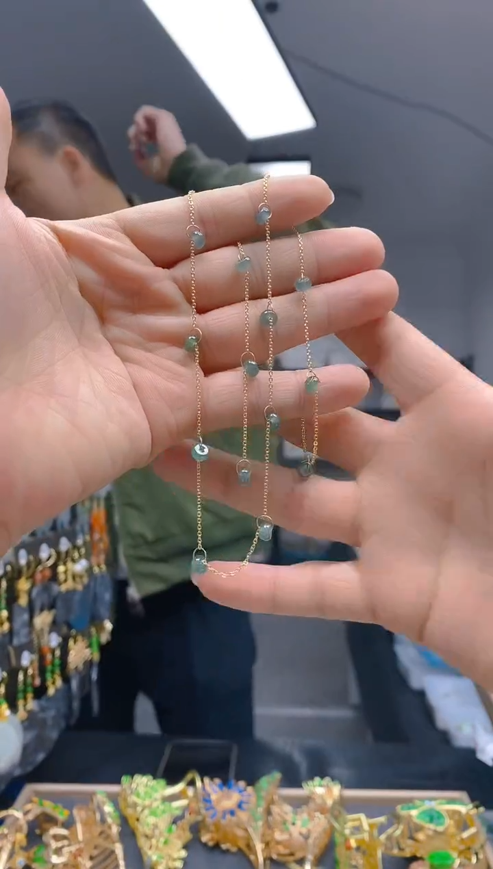 【闪购商品】翡翠耳饰合金338翡翠锁骨链