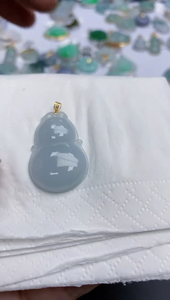 【闪购商品】翡翠颈饰18K金镶嵌天然缅甸翡翠A货
