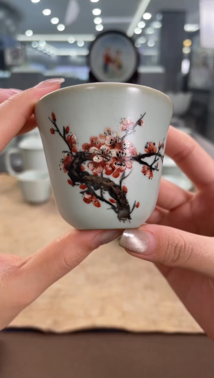 【闪购商品】周泽堂余秀华彩绘花香杯（梅花）