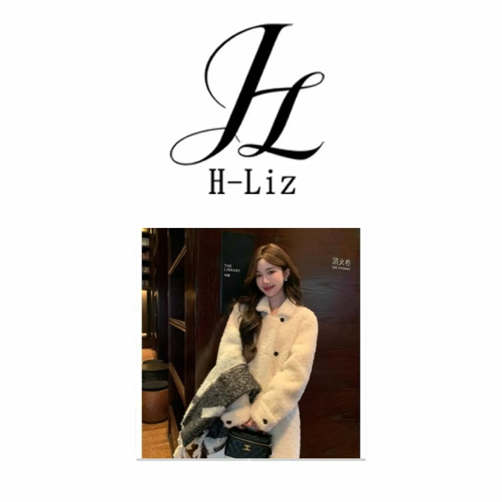 【H-Liz】暮色巴黎羊剪绒大衣皮毛一体中长款羊羔毛皮草外套2637