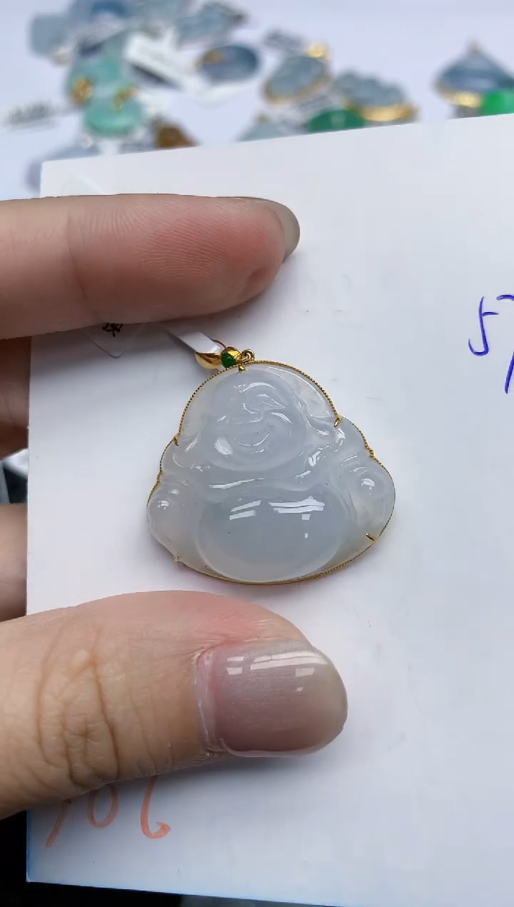 【闪购商品】翡翠颈饰18K金镶嵌天然翡翠A货