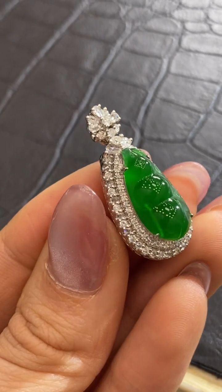 【闪购商品】翡翠颈饰18K金镶嵌收到货48小时鉴赏期（超时不退不换）