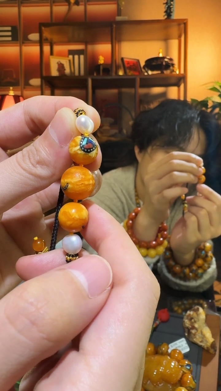 蜜蜡颈饰未镶嵌2210天然蜜蜡珠宝奇石