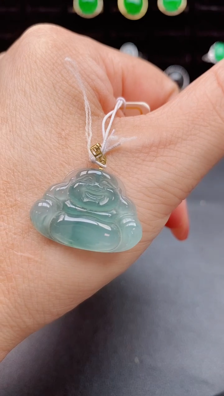 【闪购商品】翡翠吊坠(赠链)18K金镶嵌50850