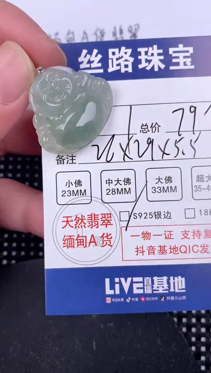 【闪购商品】翡翠颈饰银S925镶嵌挂件