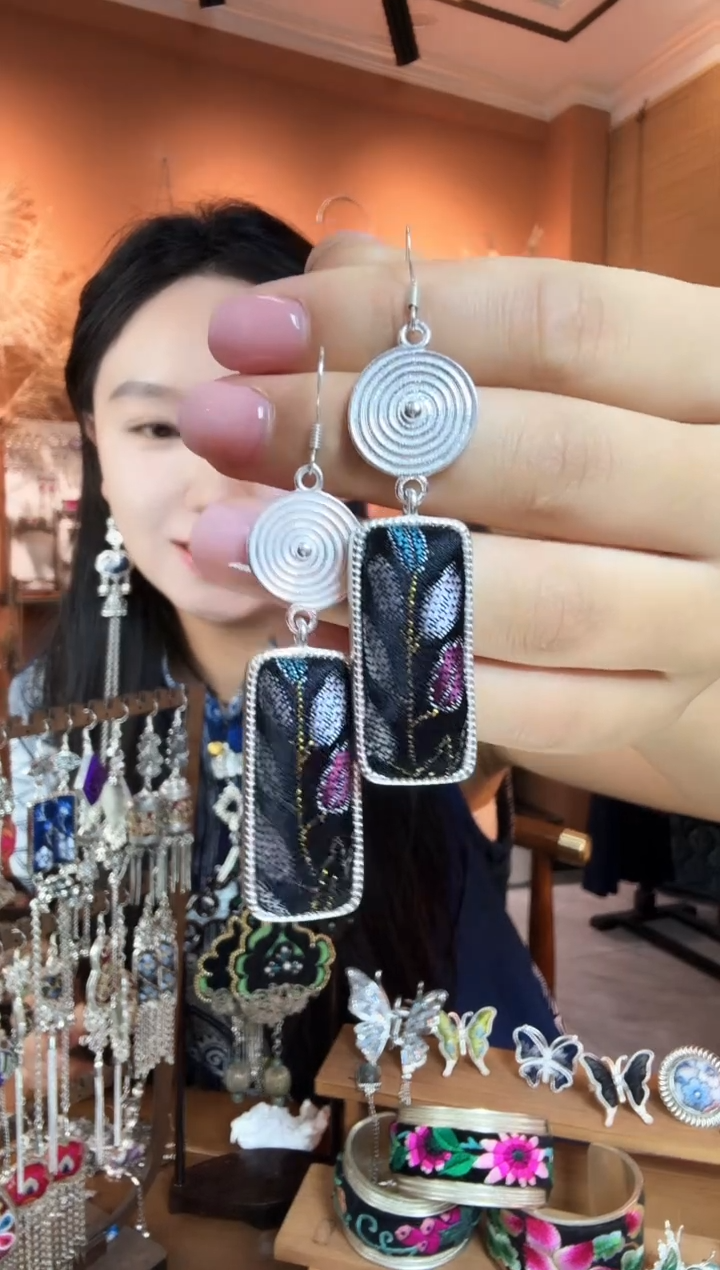 刺绣纯手工民族风耳环