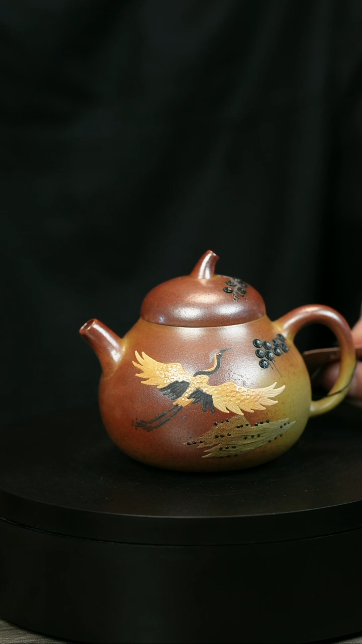 茶壶紫砂墨**间H2038蒋静明仙鹤松针茄瓜