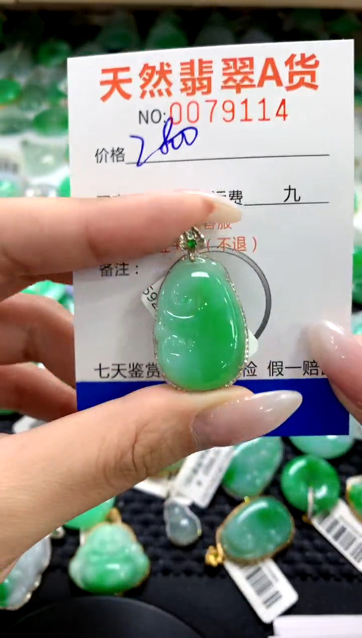 翡翠18K金镶嵌颈饰1