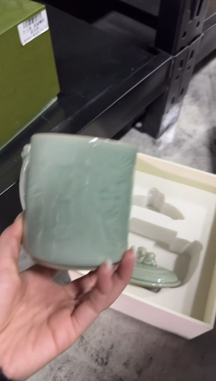 瓷土人斋 望女成凤马克杯